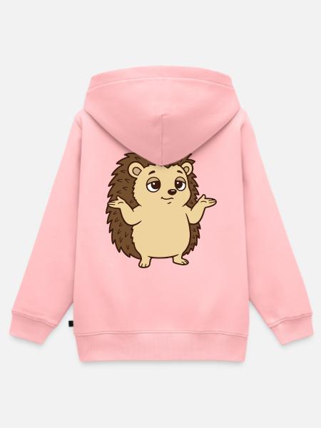 Igel Schulterzucken - Kinder Premium Organic Zip Hoodie - Rosa