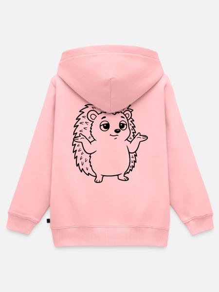Igel Achselzucken - Kinder Premium Organic Zip Hoodie - Rosa