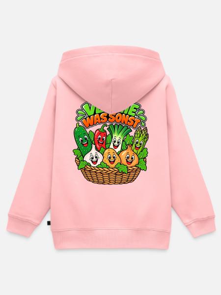 Veggie Was Sonst - Kinder Premium Organic Zip Hoodie - Rosa