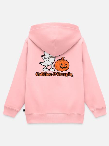 Kaffee & Creepin Kürbisgeist - Kinder Premium Organic Zip Hoodie - Rosa