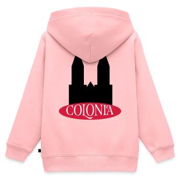 Cologne - Sweat Premium à capuche zippé enfant bio - rose - Dos - AI Model Kid Female (0cm)