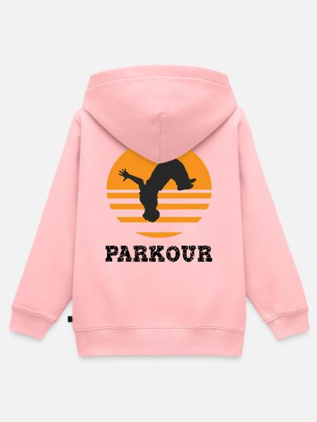 parkour - Kinder Premium Organic Zip Hoodie - Rosa