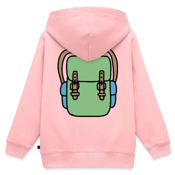 Rucksack in grün - Kinder Premium Organic Zip Hoodie - Rosa - Hinten - AI Model Kid Female (0cm)