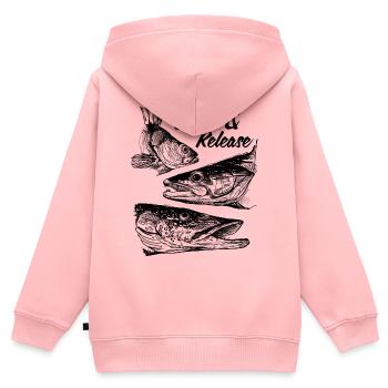 Catch & Release - Kinder Premium Organic Zip Hoodie - Rosa - Hinten - AI Model Kid Female (0cm)