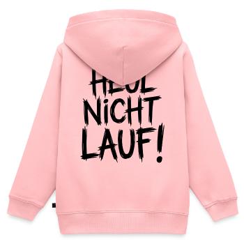 Heul nicht Lauf! - Kinder Premium Organic Zip Hoodie - Rosa - Hinten - AI Model Kid Female (0cm)