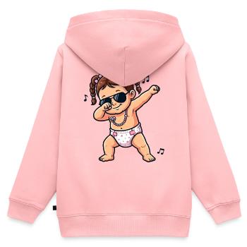 Süßes Baby – brünettes Mädchen - Kinder Premium Organic Zip Hoodie - Rosa - Hinten - AI Model Kid Female (0cm)