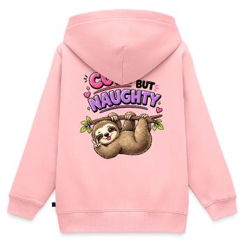 Süß aber frech Faultier - Kinder Premium Organic Zip Hoodie - Rosa - Hinten - AI Model Kid Female (0cm)