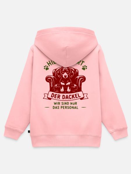 Dackel König auf rotem Thron - Kinder Premium Organic Zip Hoodie - Rosa