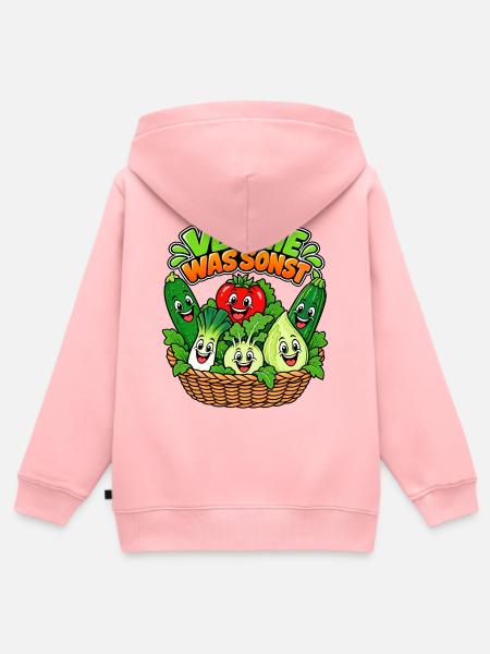 Veggie Was Sonst Gemüse - Kinder Premium Organic Zip Hoodie - Rosa