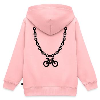 Mountain bike MTB Halskette Fahrradkette Fahrrad - Kinder Premium Organic Zip Hoodie - Rosa - Hinten - AI Model Kid Female (0cm)