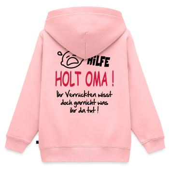 Baby Kind Geburtstag Geschenk Sprüche Oma Omi - Kinder Premium Organic Zip Hoodie - Rosa - Hinten - AI Model Kid Female (0cm)