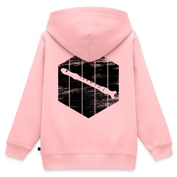 Flûte - Sweat Premium à capuche zippé enfant bio - rose - Dos - AI Model Kid Female (0cm)