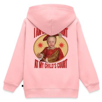 L’ironie parentale de la Renaissance - Sweat Premium à capuche zippé enfant bio - rose - Dos - AI Model Kid Female (0cm)