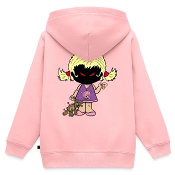 Dämonisches kleines Mädchen - Kinder Premium Organic Zip Hoodie - Rosa - Hinten - AI Model Kid Female (0cm)