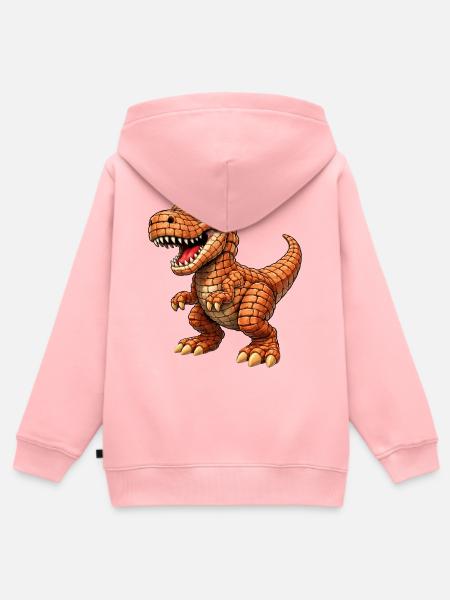 T-Rex mit orange Schuppen - Kinder Premium Organic Zip Hoodie - Rosa