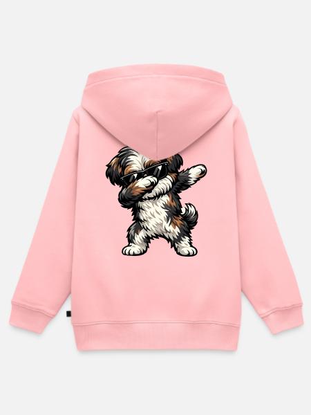 Dabbing Bolonka Zwetna - Kinder Premium Organic Zip Hoodie - Rosa