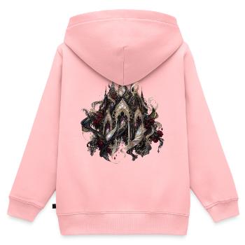 Kathedrale von Spitze und Mond - Kinder Premium Organic Zip Hoodie - Rosa - Hinten - AI Model Kid Female (0cm)