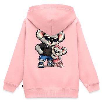 Süßer Koala – Großer Bruder - Kinder Premium Organic Zip Hoodie - Rosa - Hinten - AI Model Kid Female (0cm)