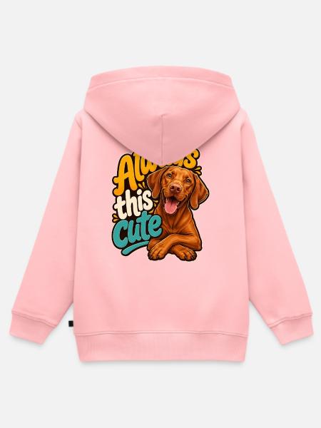 Ungarischer Pointer - Kinder Premium Organic Zip Hoodie - Rosa