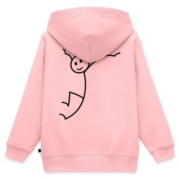 Strichmännchen - Kinder Premium Organic Zip Hoodie - Rosa - Hinten - AI Model Kid Female (0cm)