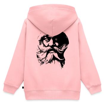 Vintage Nikolaus - Weihnachtsmann Gesicht - Kinder Premium Organic Zip Hoodie - Rosa - Hinten - AI Model Kid Female (0cm)