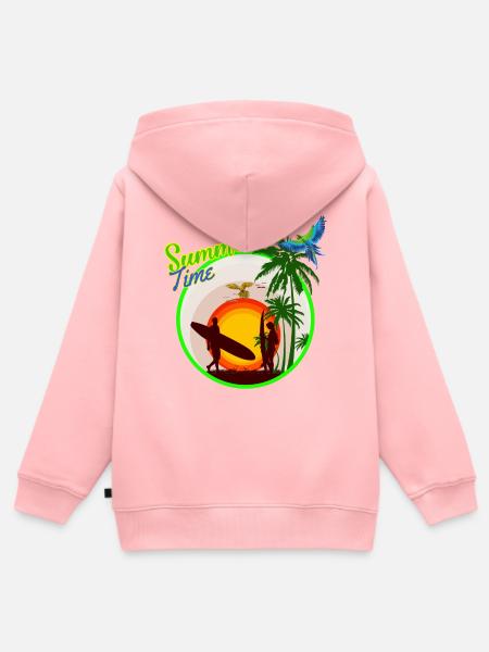 Sommerzeit - Kinder Premium Organic Zip Hoodie - Rosa