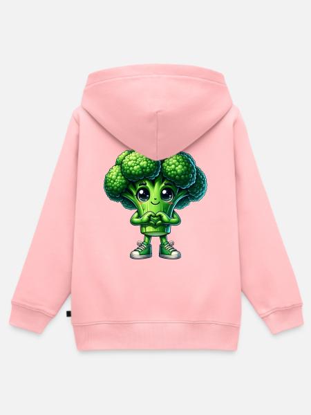 Brokkoli Herzhände - Kinder Premium Organic Zip Hoodie - Rosa