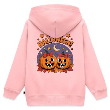 Cuddly Pumpkin Heads Halloween - Kids Premium Organic Zip-up Hoodie - rose - Back - AI Model Kid Female (0cm)