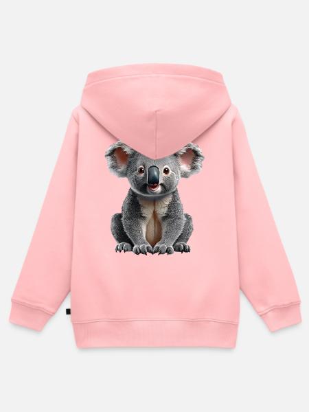 Koala - Kinder Premium Organic Zip Hoodie - Rosa