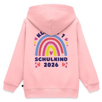 School Child 2026 Rainbow with Pen First Year - Kids Premium Organic Zip-up Hoodie - rose - Back - AI Model Kid Female (0cm)