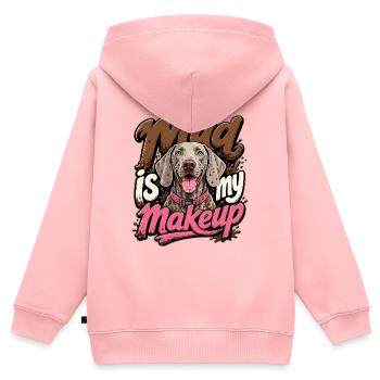 Weimaraner - Kinder Premium Organic Zip Hoodie - Rosa - Hinten - AI Model Kid Female (0cm)