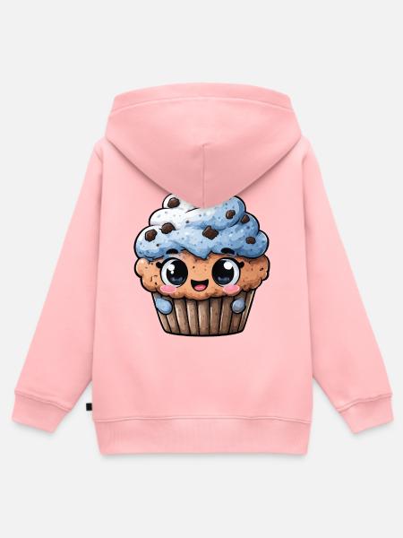 Kawaii Cupcake Herzglück - Kinder Premium Organic Zip Hoodie - Rosa