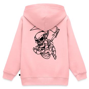 Skelett mit Sense - Kinder Premium Organic Zip Hoodie - Rosa - Hinten - AI Model Kid Female (0cm)
