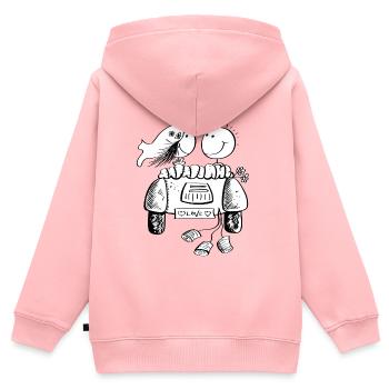 Hochzeit Auto mit Verliebtem Hochzeitspaar - Kinder Premium Organic Zip Hoodie - Rosa - Hinten - AI Model Kid Female (0cm)