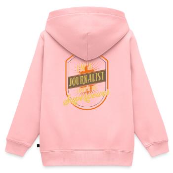 Journalist - Kinder Premium Organic Zip Hoodie - Rosa - Hinten - AI Model Kid Female (0cm)