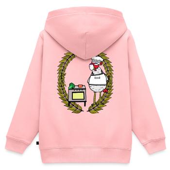 Laurel Wreath Grandma Chicken Master Cook Enjoyment Local - Kids Premium Organic Zip-up Hoodie - rose - Back - AI Model Kid Female (0cm)