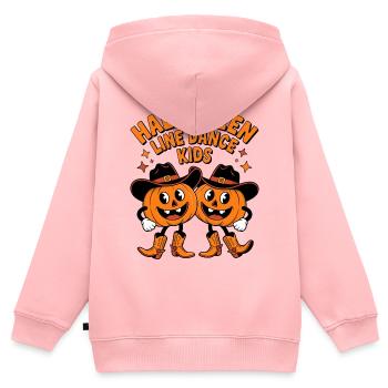 Halloween Line Dance Pumpkins - Kids Premium Organic Zip-up Hoodie - rose - Back - AI Model Kid Female (0cm)