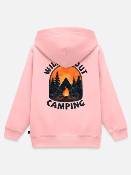 Wild about camping - Kinder Premium Organic Zip Hoodie - Rosa