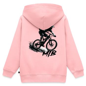 Mtb - Kinder Premium Organic Zip Hoodie - Rosa - Hinten - AI Model Kid Female (0cm)