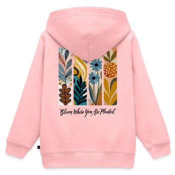 Blooming Botanical Panel Collage - Kids Premium Organic Zip-up Hoodie - rose - Back - AI Model Kid Female (0cm)