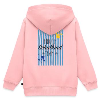 Endlich Schulkind Streifenprint - Kinder Premium Organic Zip Hoodie - Rosa - Hinten - AI Model Kid Female (0cm)