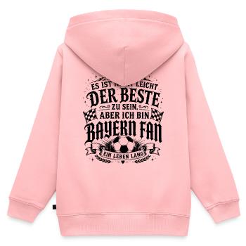 Bayern Fan Es ist nicht leicht der Beste zu sein - Kinder Premium Organic Zip Hoodie - Rosa - Hinten - AI Model Kid Female (0cm)