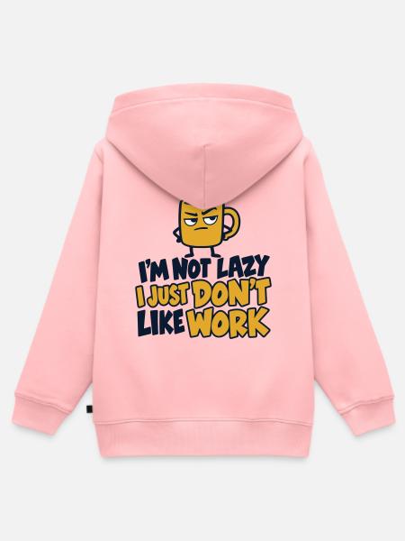 Grummeliger Kaffee-Arbeitshumor - Kinder Premium Organic Zip Hoodie - Rosa