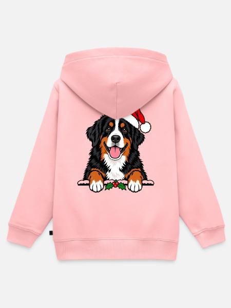 Weihnachten Berner Sennenhund - Kinder Premium Organic Zip Hoodie - Rosa
