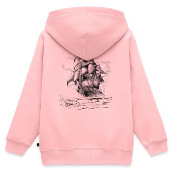 Segelschiff - Kinder Premium Organic Zip Hoodie - Rosa - Hinten - AI Model Kid Female (0cm)