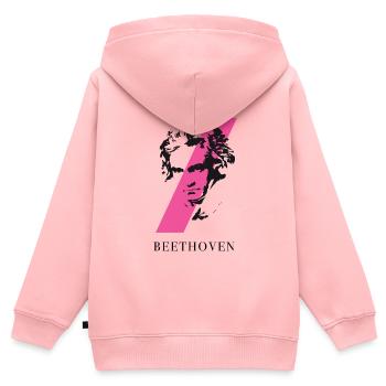 beethoven punk musique festival klassik compositeur ta - Sweat Premium à capuche zippé enfant bio - rose - Dos - AI Model Kid Female (0cm)