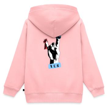 Rock n Roll Hand Hochzeit Shirt Braut & Bräutigam - Kinder Premium Organic Zip Hoodie - Rosa - Hinten - AI Model Kid Female (0cm)
