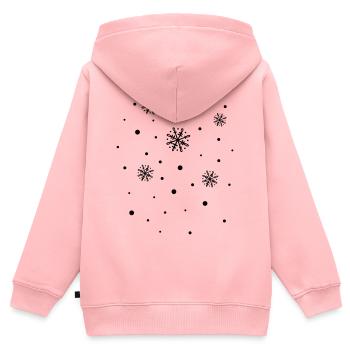 Flocons de neige, les flocons de neige - Sweat Premium à capuche zippé enfant bio - rose - Dos - AI Model Kid Female (0cm)
