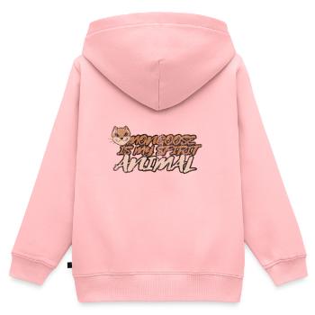 Mangouste - Sweat Premium à capuche zippé enfant bio - rose - Dos - AI Model Kid Female (0cm)