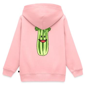 Staudensellerie Sellerie Gemüse Gesund Veganer - Kinder Premium Organic Zip Hoodie - Rosa - Hinten - AI Model Kid Female (0cm)